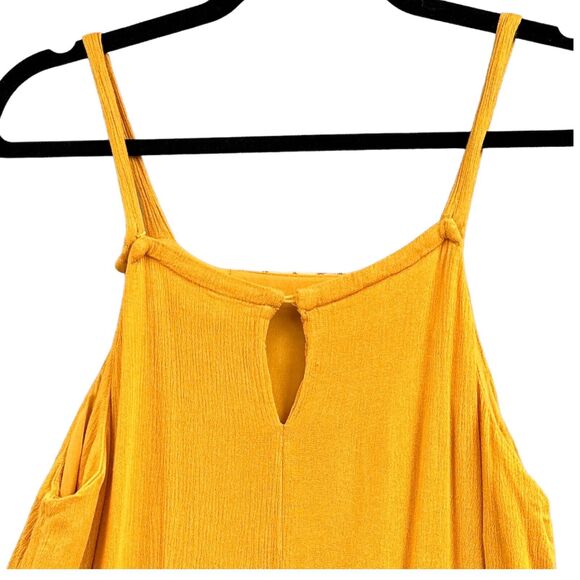 Miss Me Dress Lg Mustard Yellow Sleeveless Boho Beachy Floral Western Cowgirl - Picture 9 of 16